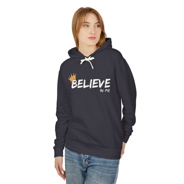 Believe In Me  Lightweight Hooded Sweatshirt - "Believe in Me" Inspirational Graphic - Image 4