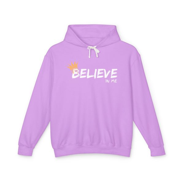 Believe In Me  Lightweight Hooded Sweatshirt - "Believe in Me" Inspirational Graphic - Image 6