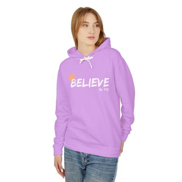 Believe In Me  Lightweight Hooded Sweatshirt - "Believe in Me" Inspirational Graphic - Image 8